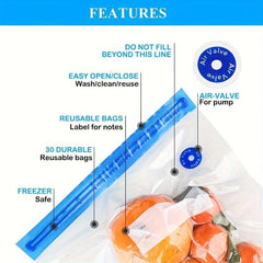 18pcs Vacuum Sealer Bags 3 Sizes Long Lasting Storage Bags Keep Food Fresher