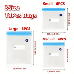 18pcs Vacuum Sealer Bags 3 Sizes Long Lasting Storage Bags Keep Food Fresher
