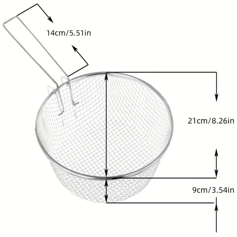 Stainless Steel Frying Spoon Round Frying Basket Household Colander Strainer