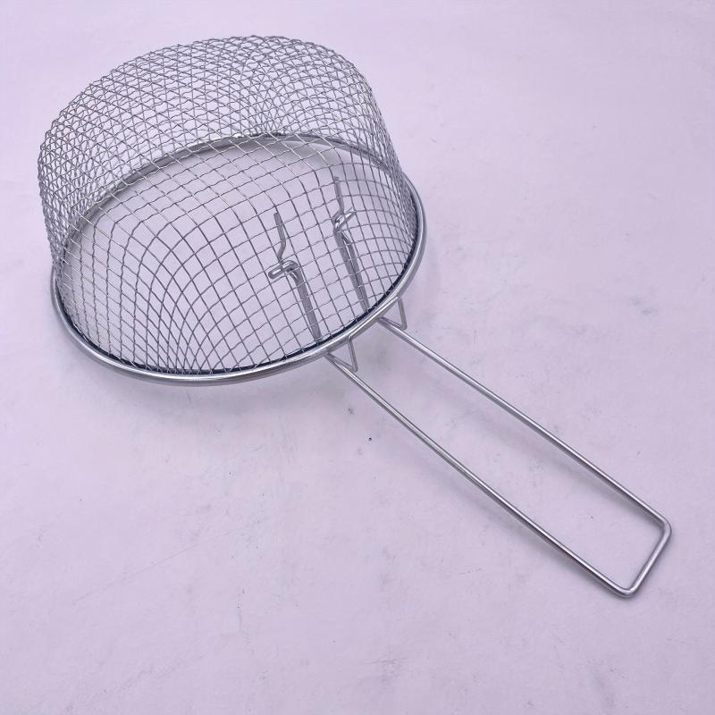 Stainless Steel Frying Spoon Round Frying Basket Household Colander Strainer