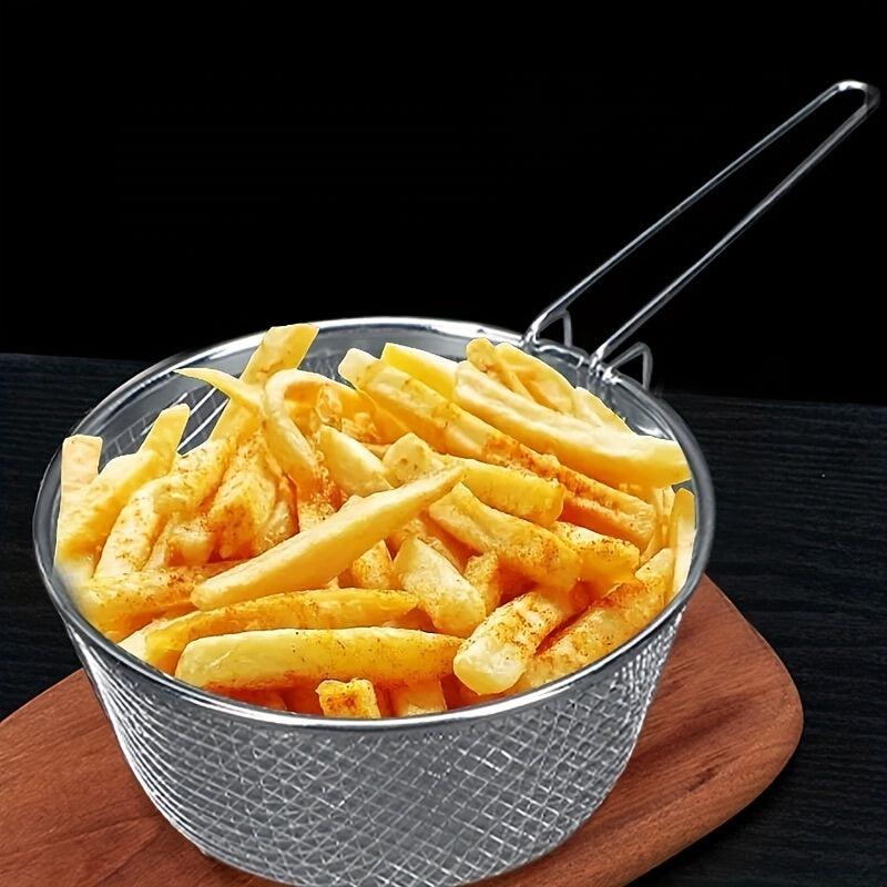 Stainless Steel Frying Spoon Round Frying Basket Household Colander Strainer