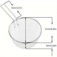 Stainless Steel Frying Spoon Round Frying Basket Household Colander Strainer