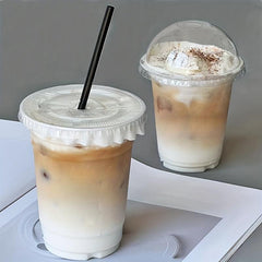 50pcs Disposable Beverage Cups Bubble Tea Cups Coffee Cup Juice Cups Transparent