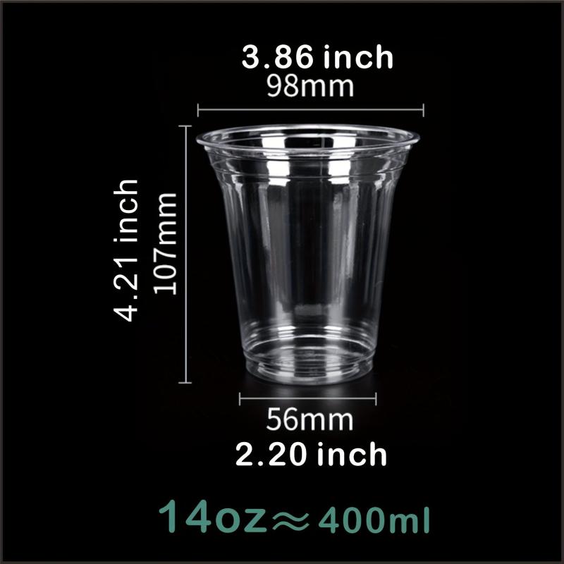 50pcs Disposable Beverage Cups Bubble Tea Cups Coffee Cup Juice Cups Transparent