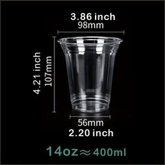 50pcs Disposable Beverage Cups Bubble Tea Cups Coffee Cup Juice Cups Transparent
