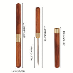 Portable Stainless Steel Ice Pick With Wooden Cover for Ice Breaking
