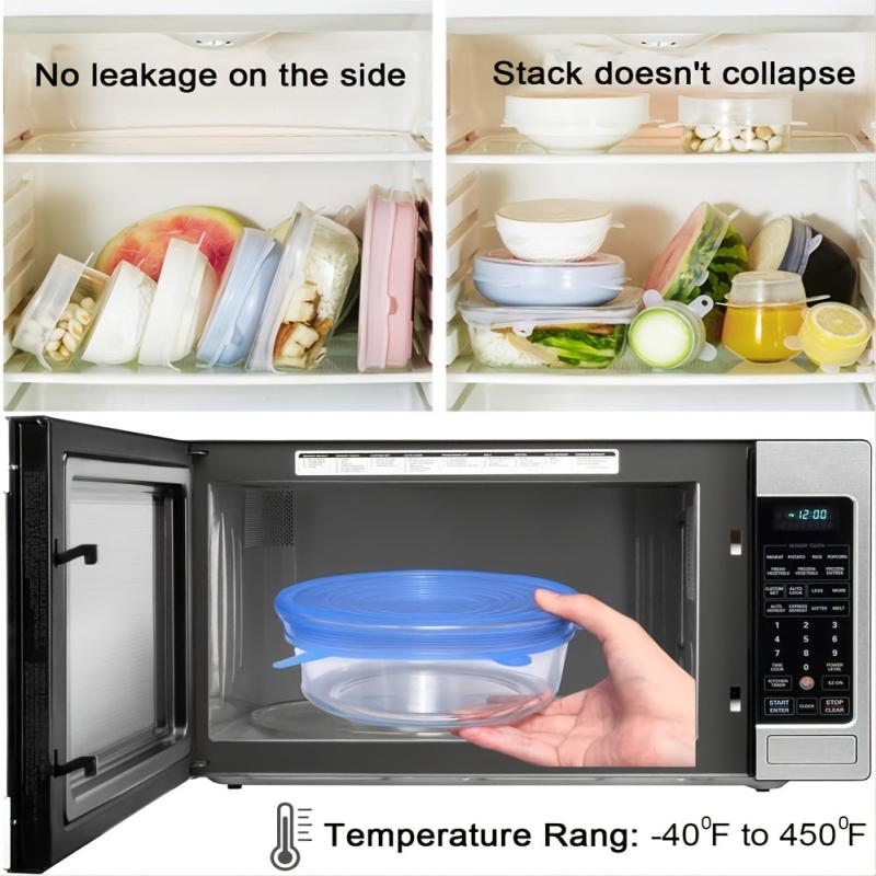 6pcs Silicone Stretch Lids Reusable Food Saving Cover
