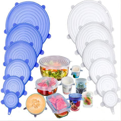 6pcs Silicone Stretch Lids Reusable Food Saving Cover