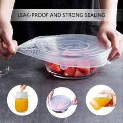 6pcs Silicone Stretch Lids Reusable Food Saving Cover