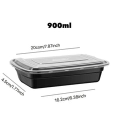 50pcs 32oz Disposable Plastic Lunch Box Stackable for Party and Camping