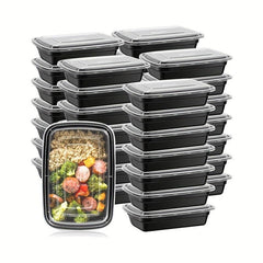 50pcs 32oz Disposable Plastic Lunch Box Stackable for Party and Camping
