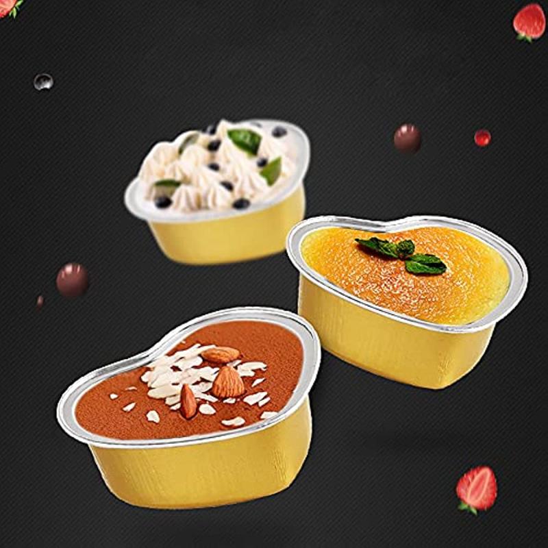 10/20/30pcs Baking Cups With Lids 3 4 Oz Aluminum Foil Disposable Muffin Ramekin