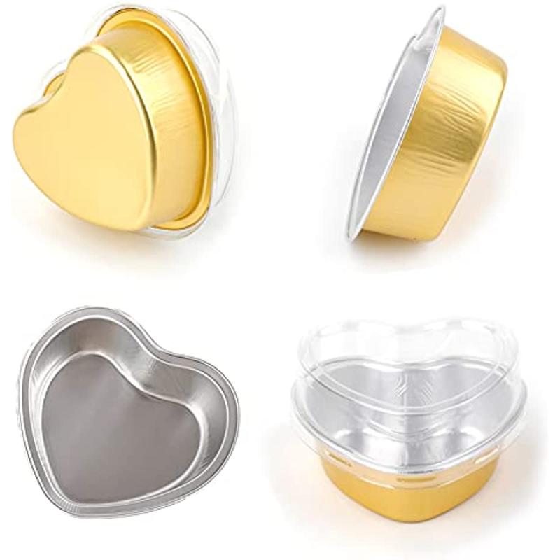 10/20/30pcs Baking Cups With Lids 3 4 Oz Aluminum Foil Disposable Muffin Ramekin