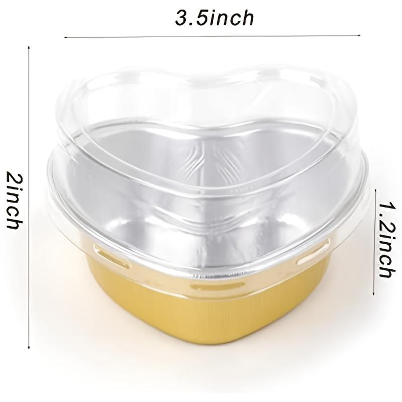 10/20/30pcs Baking Cups With Lids 3 4 Oz Aluminum Foil Disposable Muffin Ramekin