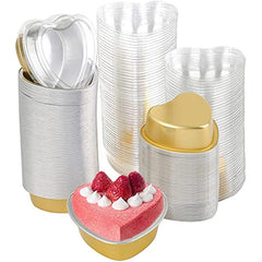 10/20/30pcs Baking Cups With Lids 3 4 Oz Aluminum Foil Disposable Muffin Ramekin