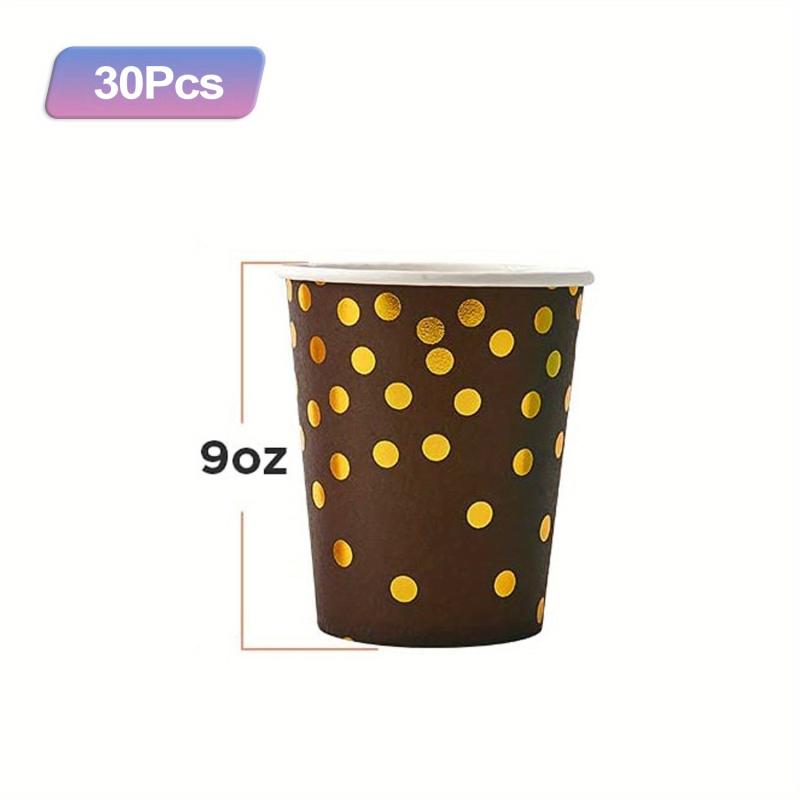 Golden Dot Party Supplies for 30 Guests, 210 pcs