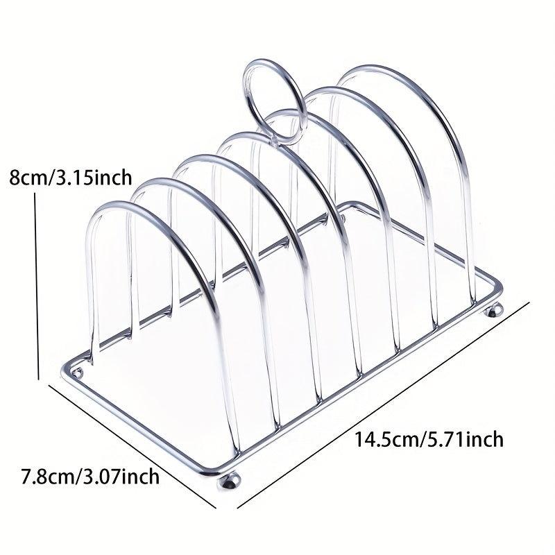 Stainless Steel Bread Rack Holder 6 Space Toasted Bread Display Rack