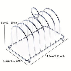 Stainless Steel Bread Rack Holder 6 Space Toasted Bread Display Rack