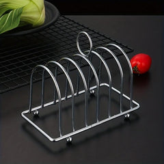 Stainless Steel Bread Rack Holder 6 Space Toasted Bread Display Rack