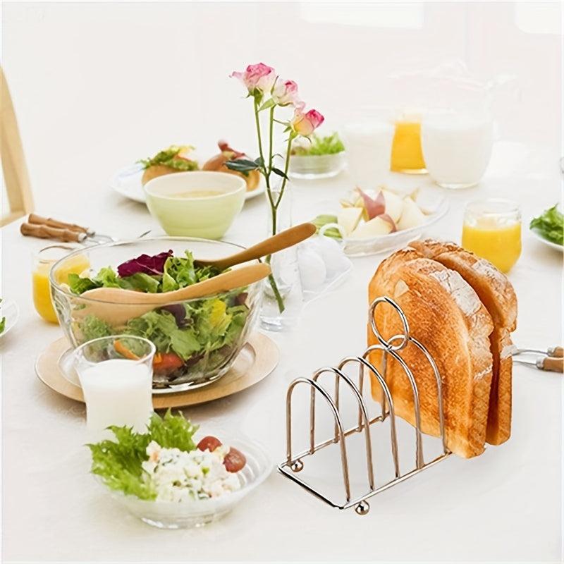 Stainless Steel Bread Rack Holder 6 Space Toasted Bread Display Rack