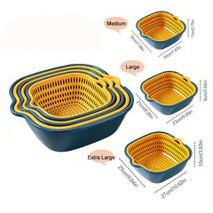 6pcs Kitchen Strainer Drain Baskets Vegetable Washing Basket Fruit Plates