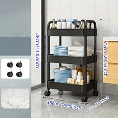 Slim Rolling Storage Cart with Casters