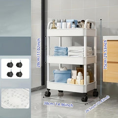 Slim Rolling Storage Cart with Casters