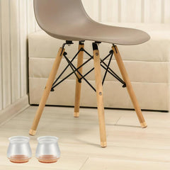 16 Pcs Chair Leg Floor Protectors PVC Felt Clear Furniture Pads Chair Leg Covers