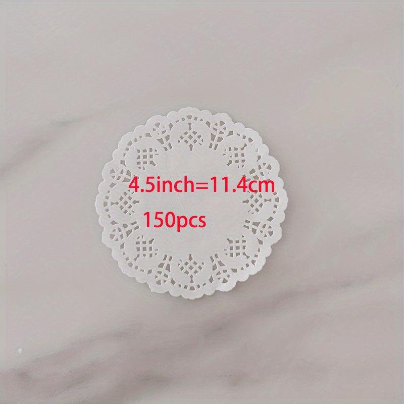 150pcs Round Lace Doilies for Food Cake Crafts