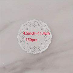 150pcs Round Lace Doilies for Food Cake Crafts