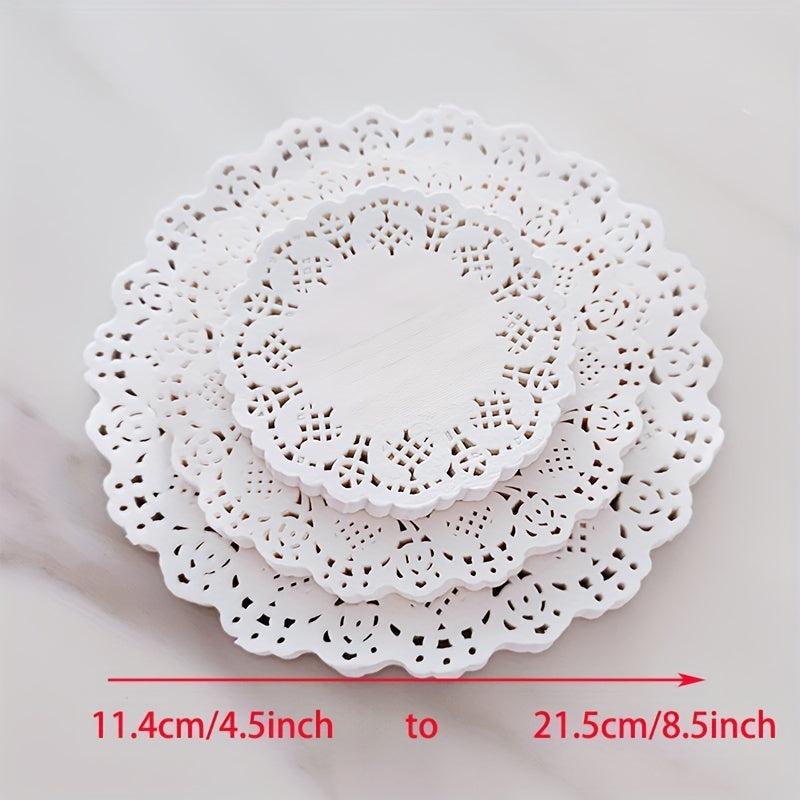 150pcs Round Lace Doilies for Food Cake Crafts
