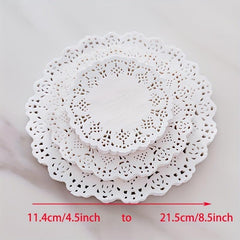 150pcs Round Lace Doilies for Food Cake Crafts