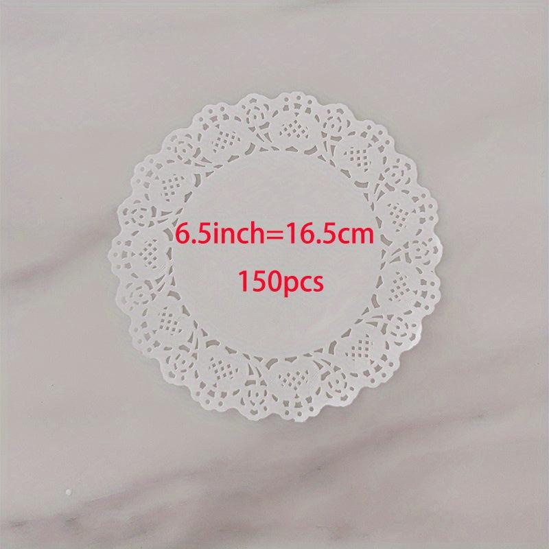 150pcs Round Lace Doilies for Food Cake Crafts