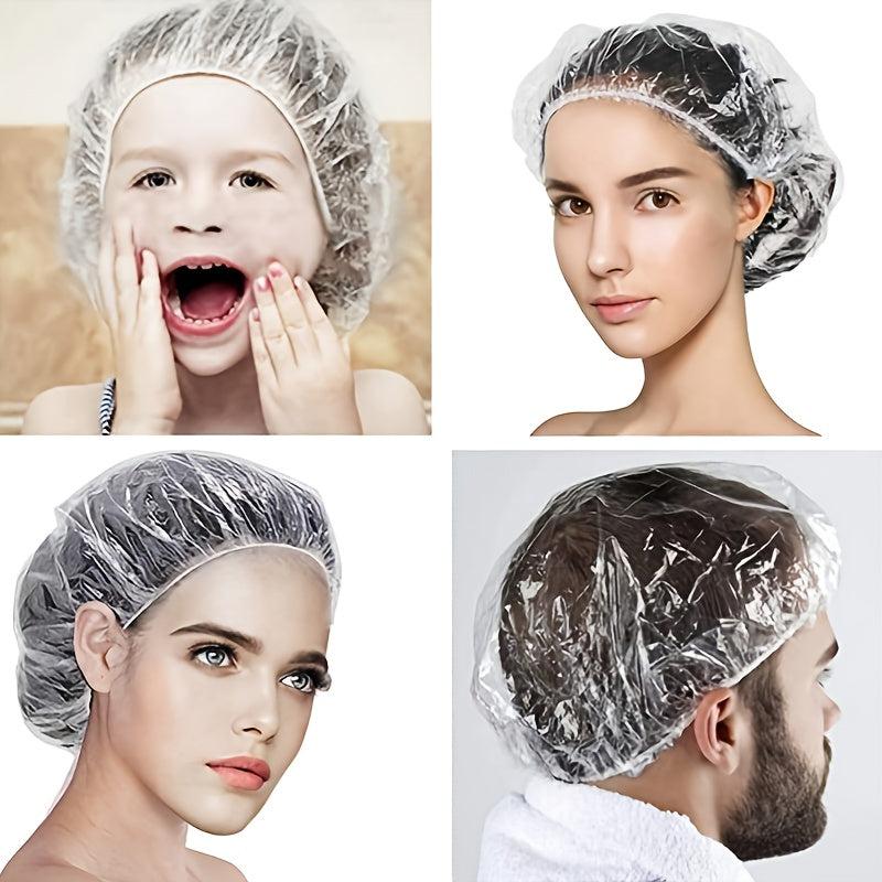 100pcs Plastic Disposable Shower Cap Hair Dye Shower Cap