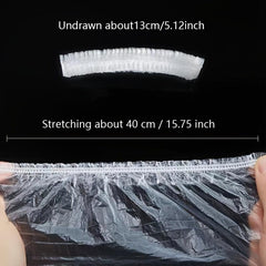 100pcs Plastic Disposable Shower Cap Hair Dye Shower Cap