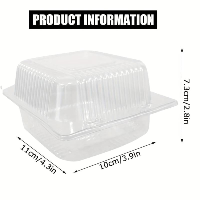Plastic Clamshell Take Out Tray 12.7cmx12 Disposable Containers - Pack of 50