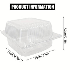 Plastic Clamshell Take Out Tray 12.7cmx12 Disposable Containers - Pack of 50