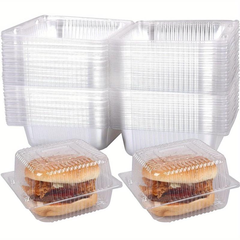 Plastic Clamshell Take Out Tray 12.7cmx12 Disposable Containers - Pack of 50