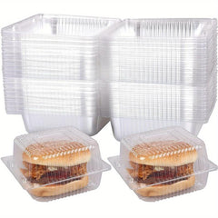 Plastic Clamshell Take Out Tray 12.7cmx12 Disposable Containers - Pack of 50