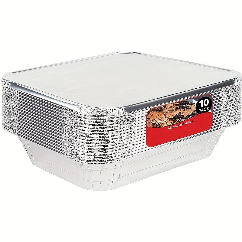 25pcs 32x26 6x6cm Covered Flat Bottom Pan Aluminum Foil Pan With Lid