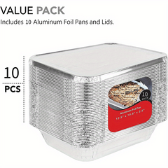 25pcs 32x26 6x6cm Covered Flat Bottom Pan Aluminum Foil Pan With Lid