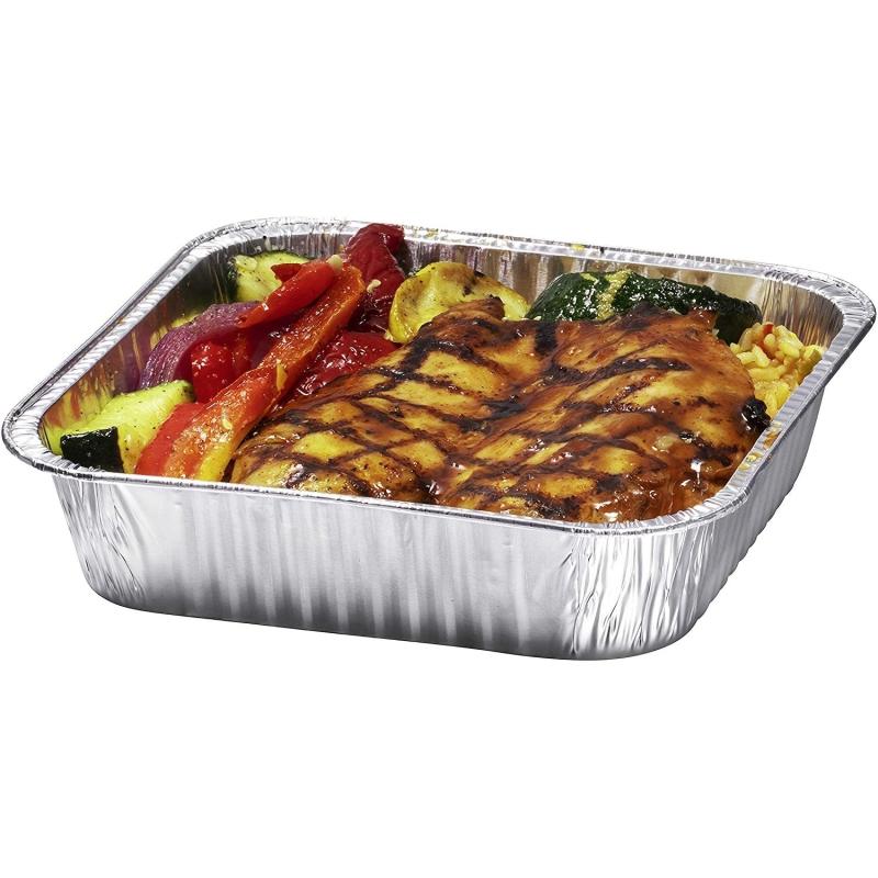 9x9x2 Aluminum Foil Pans 50pcs Disposable Square Tin Pans