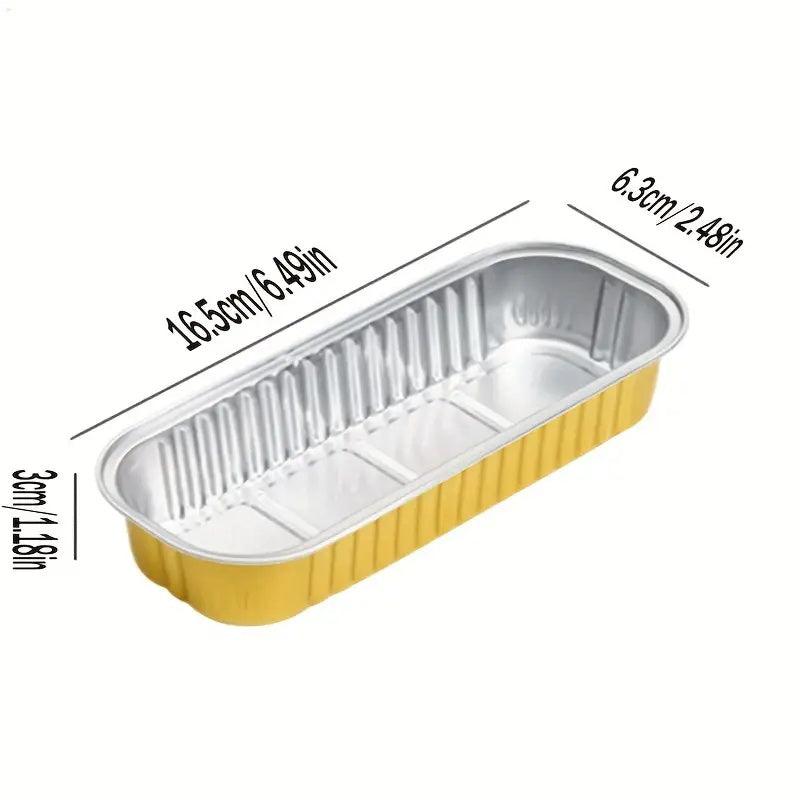 Disposable Covered Baking Foil Pot, 7.75 Oz, Rectangular Aluminum Baking Pan