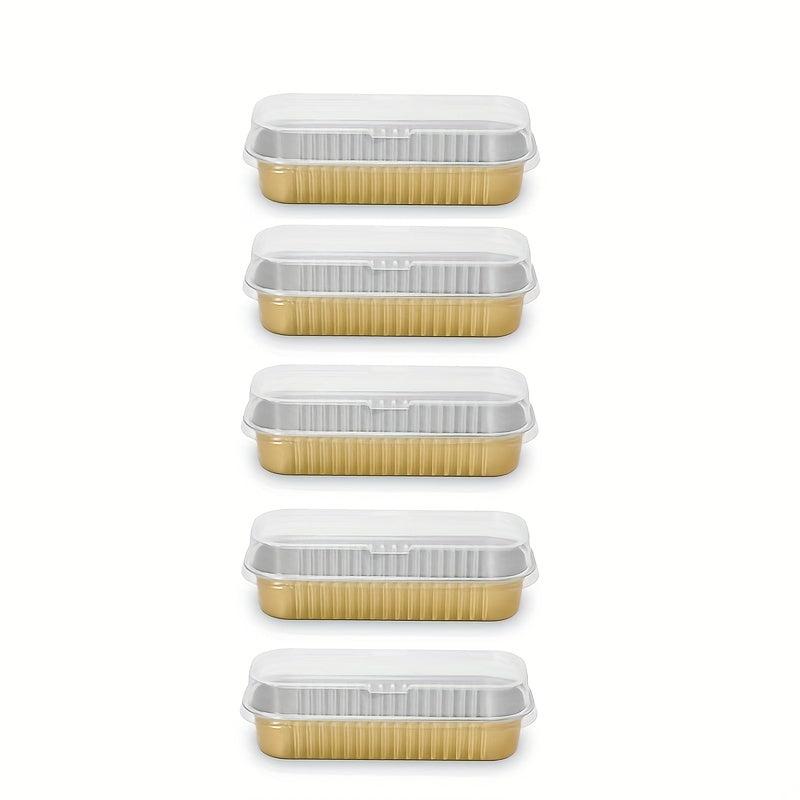 Disposable Covered Baking Foil Pot, 7.75 Oz, Rectangular Aluminum Baking Pan