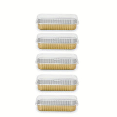 Disposable Covered Baking Foil Pot, 7.75 Oz, Rectangular Aluminum Baking Pan