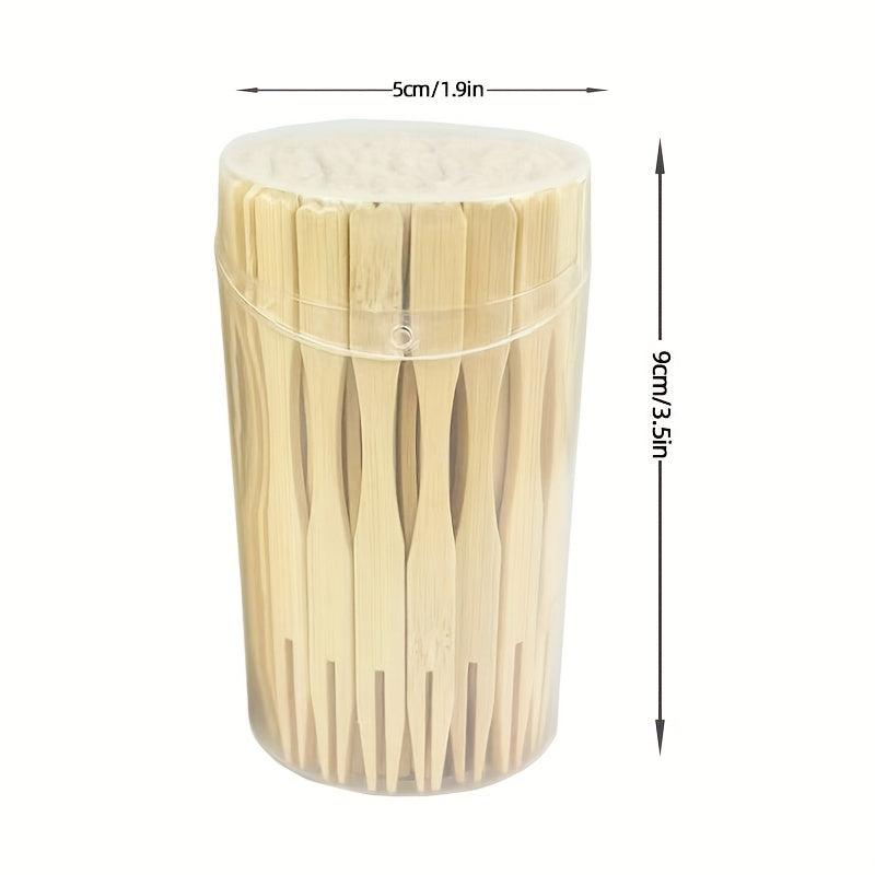 100pcs Bamboo Fruit Forks for Indoor and Outdoor Use