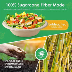100pcs Eco Disposable 16oz Small Bowls for Picnics BBQs Parties Daily Use