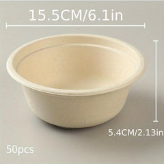 100pcs Eco Disposable 16oz Small Bowls for Picnics BBQs Parties Daily Use