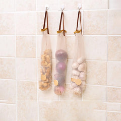 Kitchen Wall Hanging Fruit and Veg Storage Bags Keep Onions Fresh