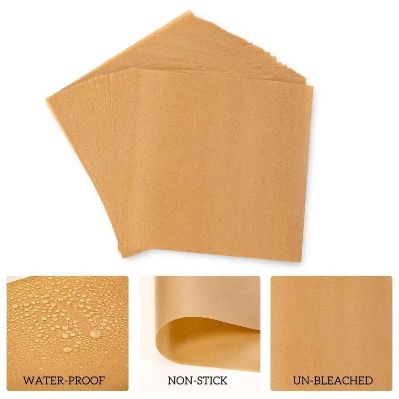 100 Raw Parchment Paper Sheets 15x15 Non Stick for Food Storage